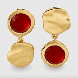 Monica Vinader Lucky Gemstone Asymmetric Drop Earrings